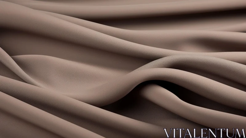 Brown Silk Fabric with Soft Waves AI Image