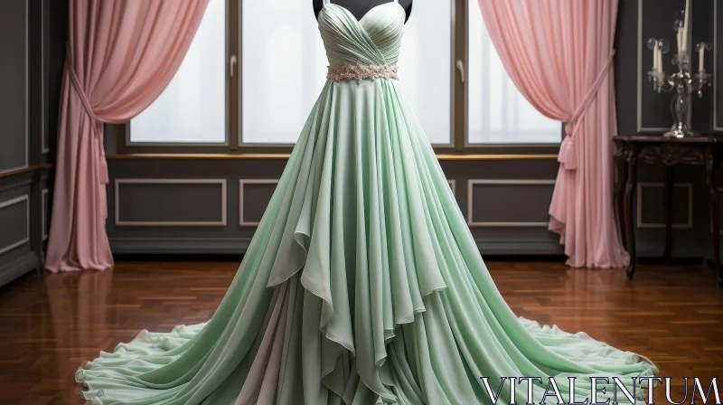 Mint Green Wedding Dress for Summer Weddings AI Image