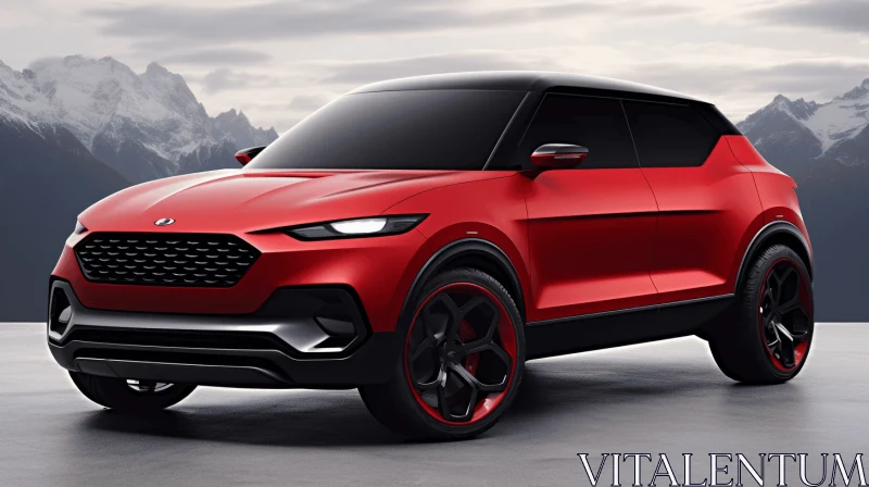Exhilarating Red SUV with Futuristic Design | Bold Linework AI Image