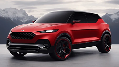 Exhilarating Red SUV with Futuristic Design | Bold Linework