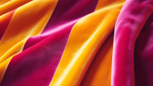Luxurious Pink and Gold Striped Fabric Close-up