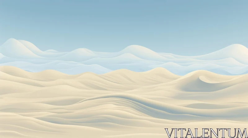 AI ART Realistic Desert Landscape 3D Rendering