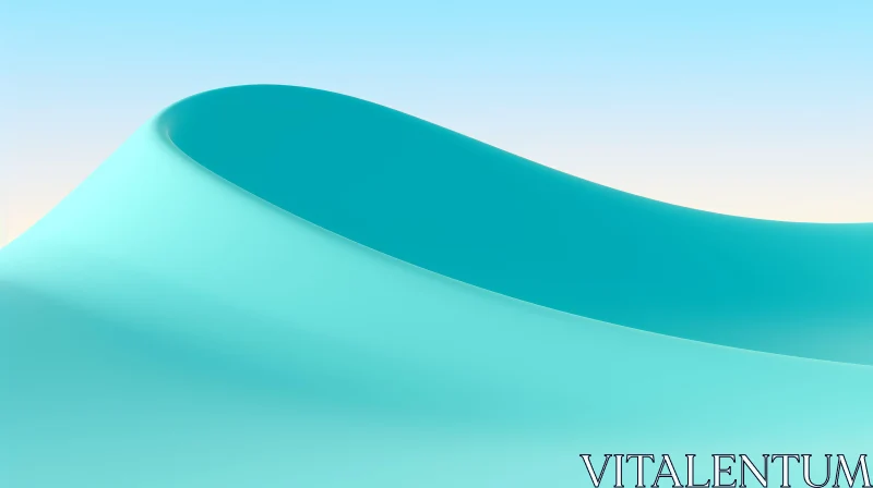 Tranquil Blue-Green Sand Dune 3D Render AI Image