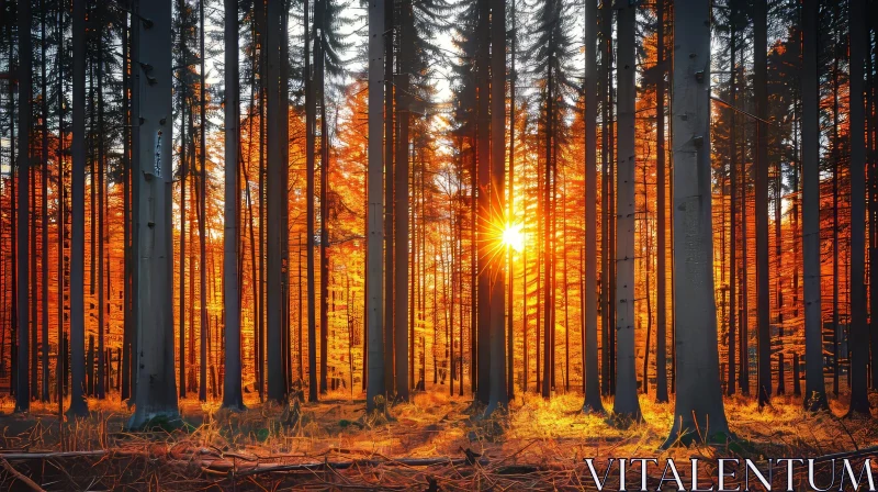 Enchanting Forest Landscape in Autumn AI Image