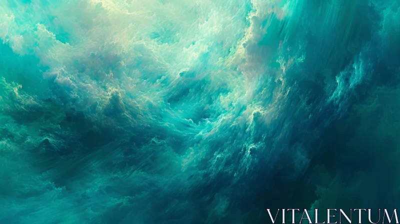 AI ART Stormy Sea - Powerful Waves and Ominous Clouds