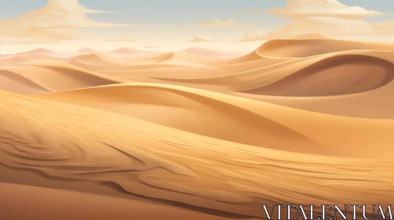Tranquil Desert Sand Dunes Landscape AI Image