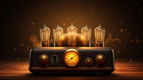 Vintage Radio with Glowing Vacuum Tubes | 3D Rendering