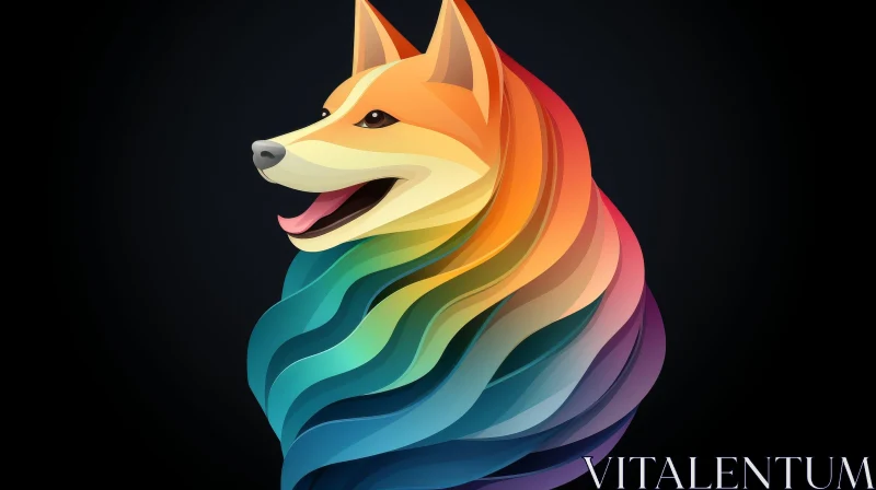 Colorful Dog Vector Illustration AI Image