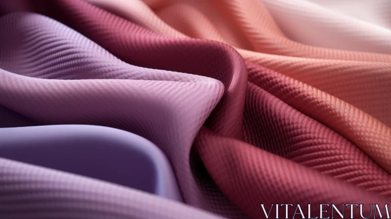 Elegant Fabric Artwork in Pink, Purple, and Red AI Image