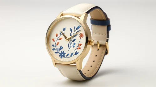 Elegant Floral Pattern Wristwatch