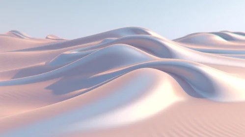 Serene Pink and White Sand Dune Landscape - 3D Rendering