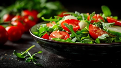 Delicious Mixed Greens Salad Close-Up