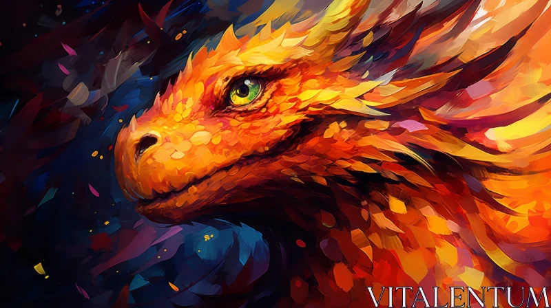 AI ART Dragon Head Digital Painting