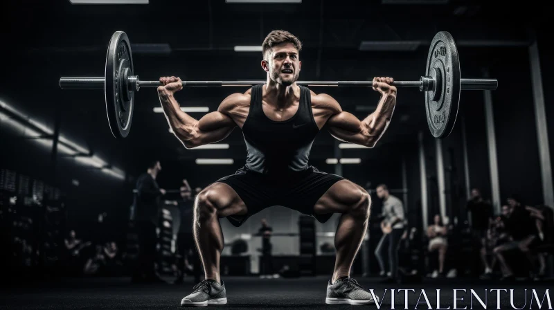 Effective Barbell Squats for Strength Training AI Image