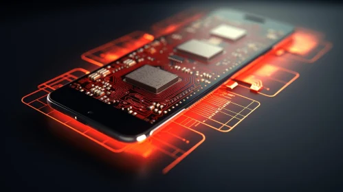 Futuristic 3D Smartphone Internal Components Rendering