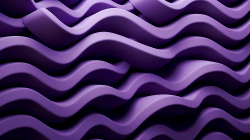 Purple Abstract 3D Rendering with Wavy Shapes
