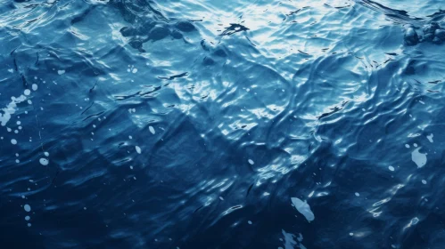 Tranquil Blue Sea with Sun and Waves
