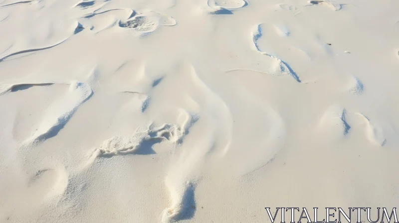 White Sand Texture and Footprints AI Image