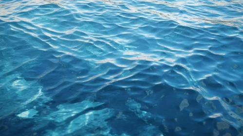 Deep Blue Ocean Surface Ripples