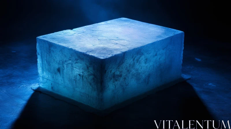 Detailed Ice Block 3D Rendering AI Image