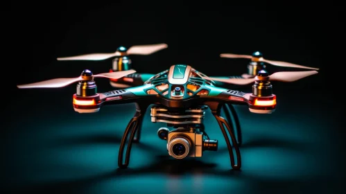 Futuristic 3D Drone Rendering in Dark Space