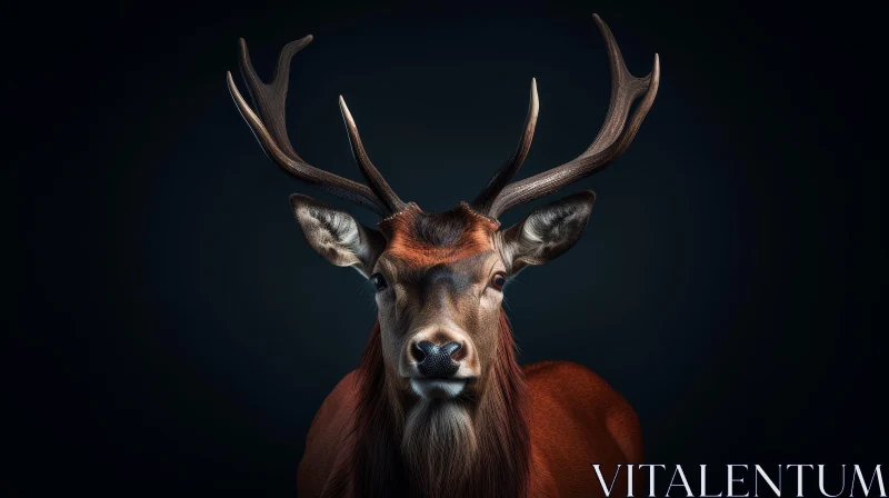 Majestic Red Deer Stag Portrait AI Image