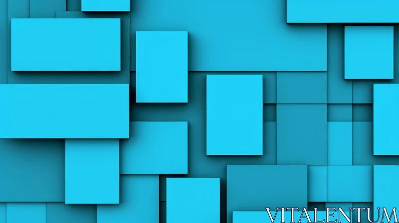AI ART Blue Geometric Shapes Abstract Background