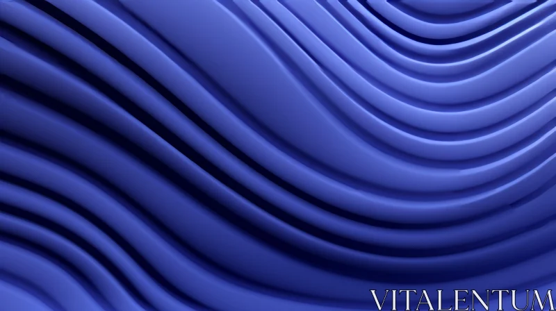 Blue Smooth Waves Background - 3D Rendering AI Image