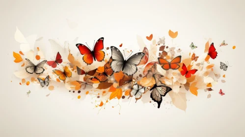 Colorful Butterfly Cluster Drawing
