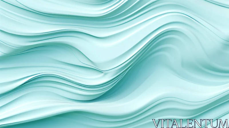 Soft Green Wavy Surface | Abstract 3D Texture AI Image