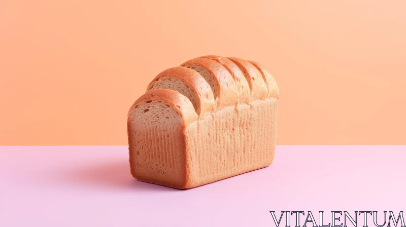 Delicious Bread Art on Pink and Beige Background AI Image