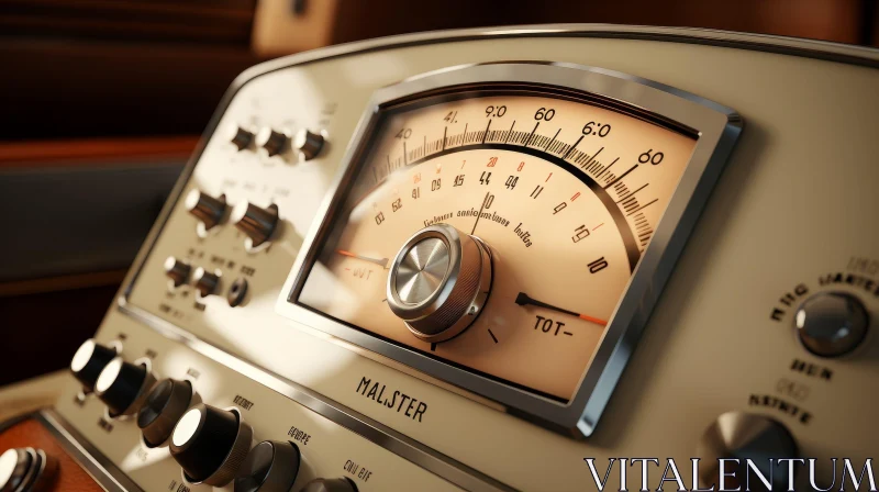 Vintage Radio Tuner Close-Up AI Image