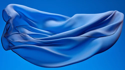 Blue Silk Scarf Flying in the Wind