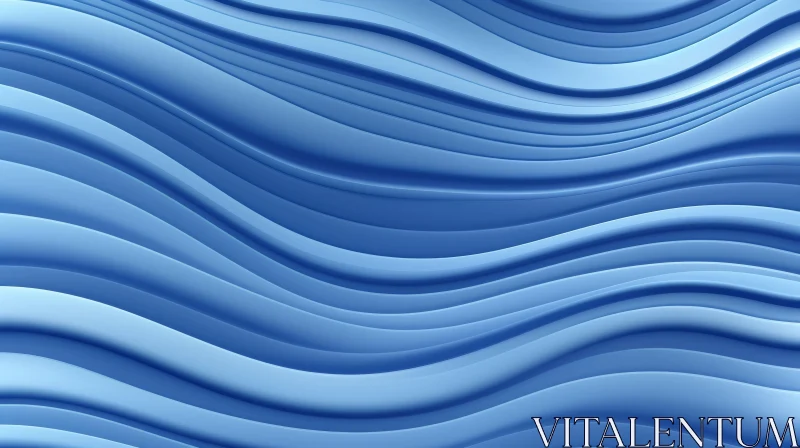 Blue Wavy Abstract 3D Rendering Background AI Image