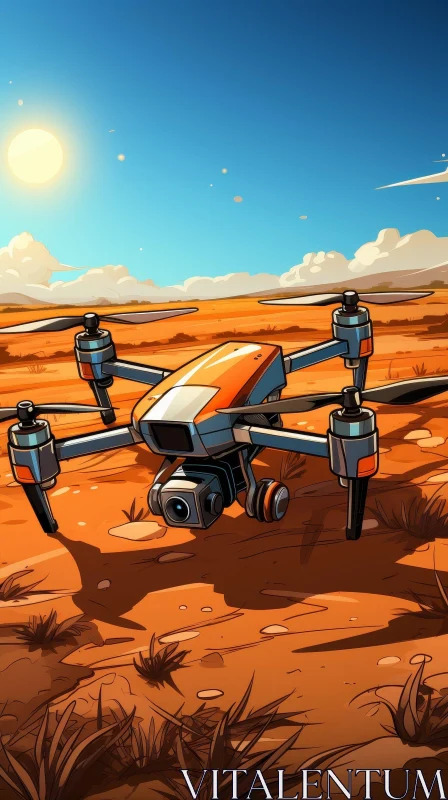 Drone in Desert Landscape AI Image