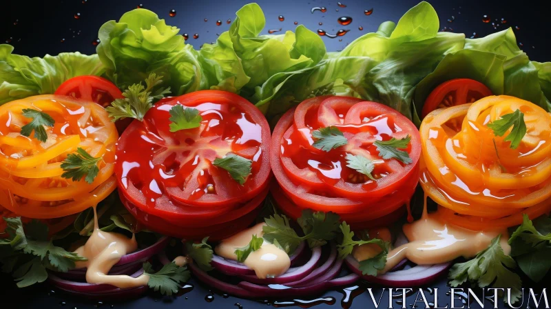 Fresh and Colorful Salad Close-Up AI Image