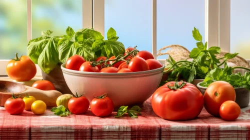 Tomato Still Life on Kitchen Table