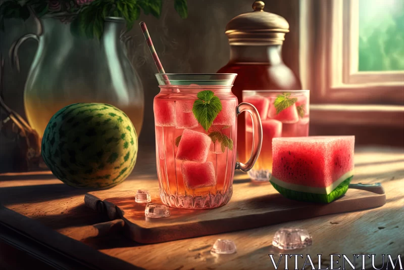 Vibrant Watermelon Art | Photorealistic Illustrations AI Image