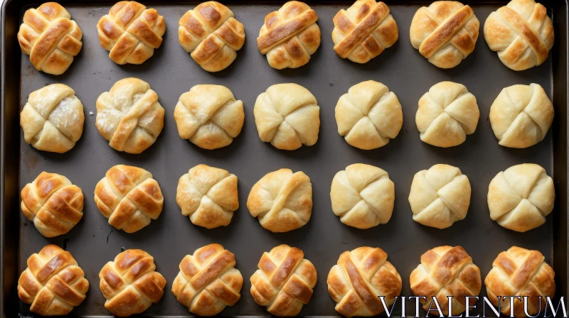 AI ART Delicious Golden Brown Bread Rolls on Baking Sheet
