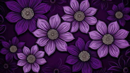 Elegant Purple Flower Seamless Pattern