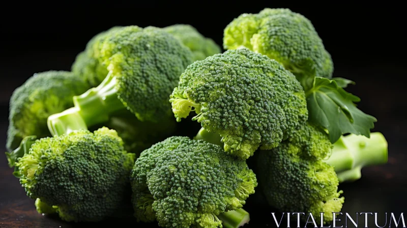 AI ART Fresh Green Broccoli Close-up