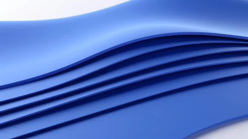 Blue Wavy Shapes Abstract 3D Rendering Background