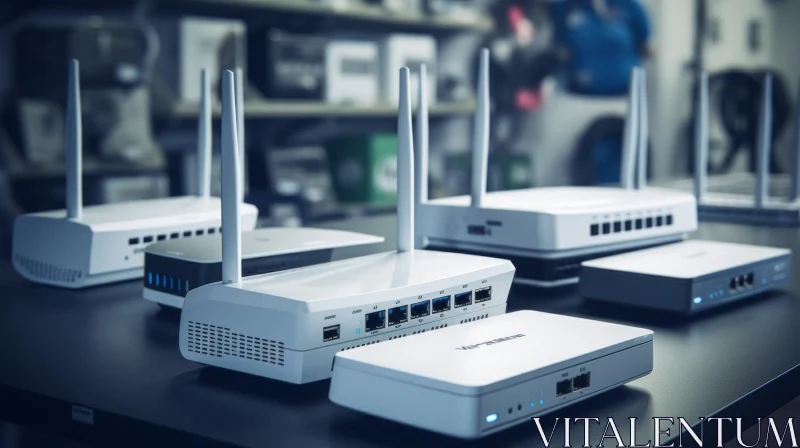 Explore the World of Wireless Routers | Tech Devices Collection AI Image