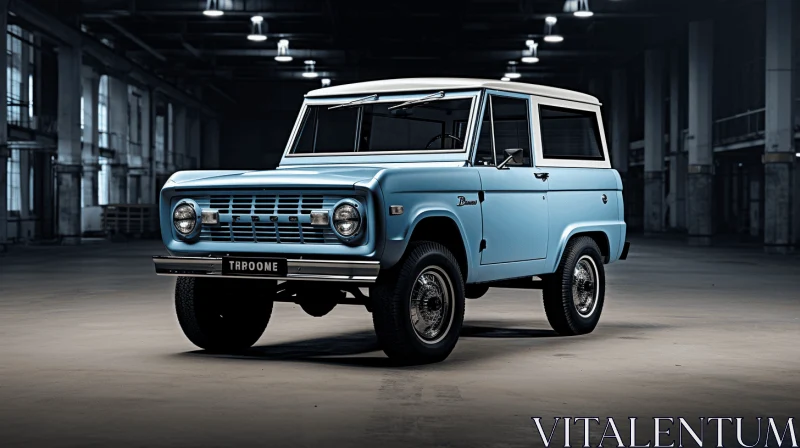 Exquisite Blue Ford Bronco with Minimal Retouching AI Image