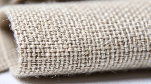 Beige Linen Fabric Close-up