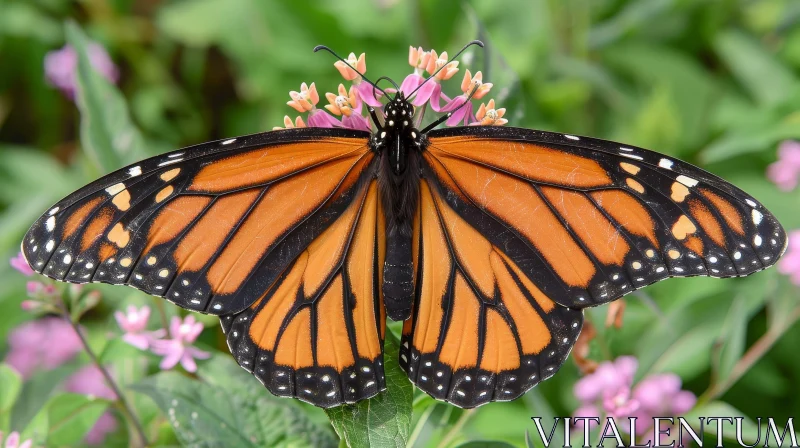 Monarch Butterfly on Milkweed Plant - Nature Photography AI Image