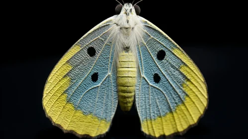 White Butterfly with Yellow and Blue Markings