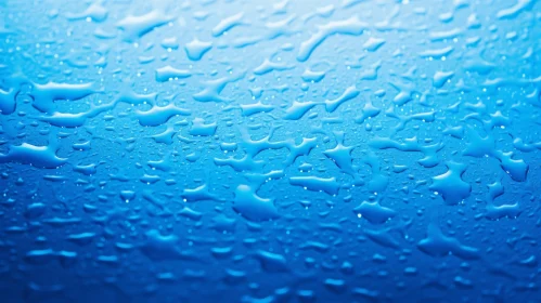 Blue Water Drops on Light Background