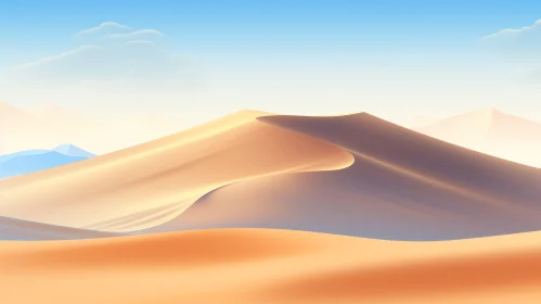 Tranquil Desert Sand Dune Landscape