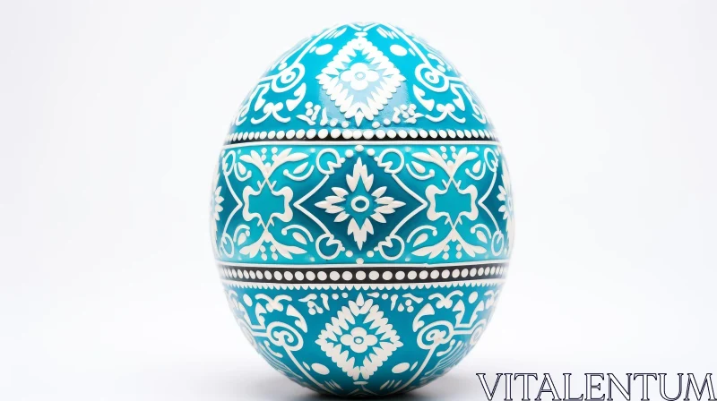 Blue Easter Egg Illustration AI Image